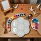 White Round Watercolor Paint Palette Tray Water Color Palletes Washable Paint Ceramic Paint Palette Porcelain Watercolor Palette for Watercolor Gouache Acrylic Oil Painting (7-Hole)
